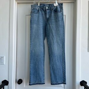 J. Crew 84 Straight Jean Women's 28 RE-84-IDG Raw Hem Denim Blue Jean Distressed